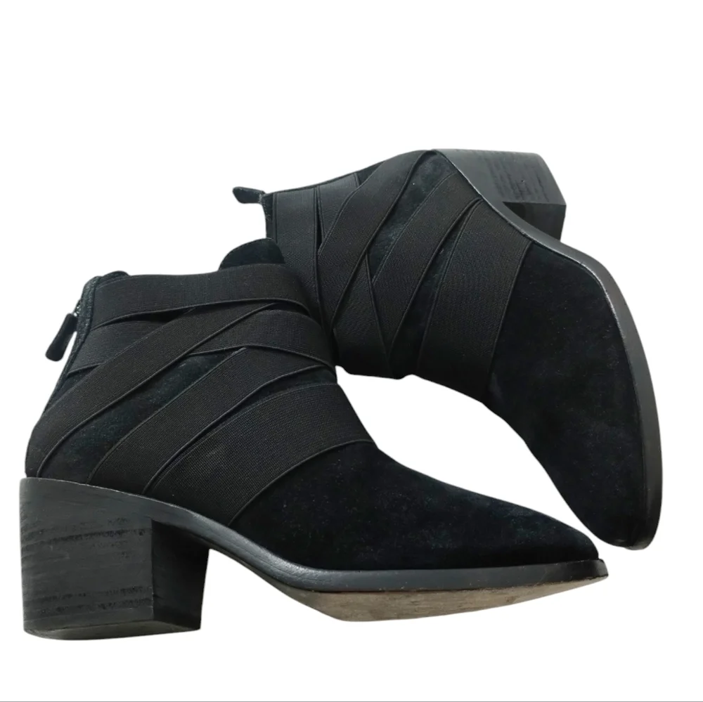 Eileen Fisher Womens Willis Black‎ Sport Suede Ankle Booties Size 7 Quiet Luxury